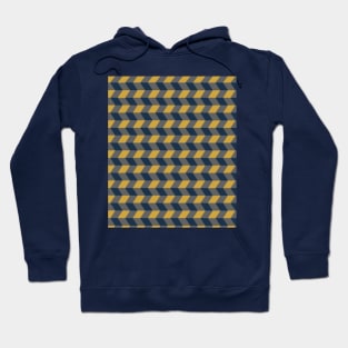 Chevron Pattern in blue, grey and yellow Hoodie